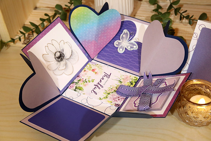 One-of-a-Kind Handcrafted "Memories Bloom" Box (4"x4"x4")