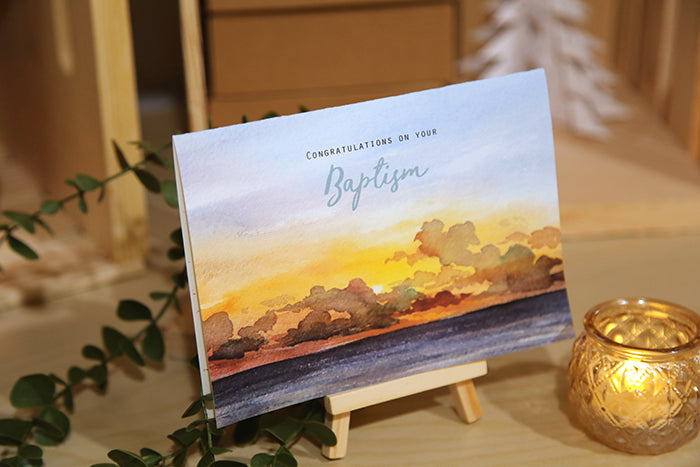 Sunrise Baptism Card: Celebrating New Life