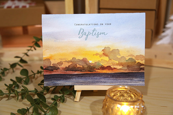 Sunrise Baptism Card: Celebrating New Life