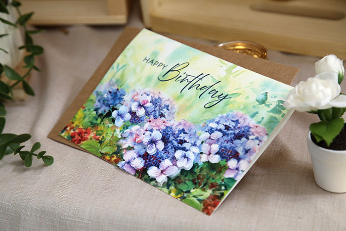 Lavender Hydrangea Dimensional Birthday Card