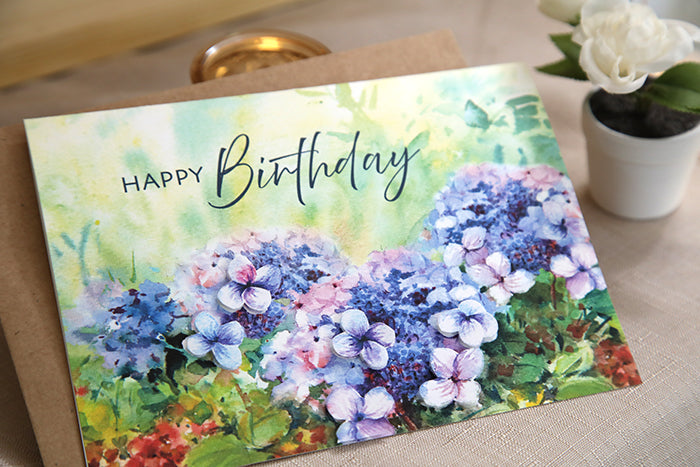 Lavender Hydrangea Dimensional Birthday Card