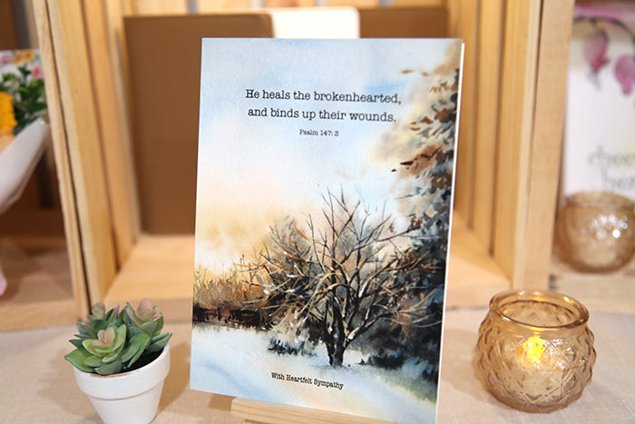 Psalm 147:3 "Heals the Brokenhearted" Sympathy Greeting Card