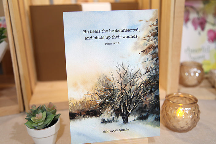 Psalm 147:3 "Heals the Brokenhearted" Sympathy Greeting Card