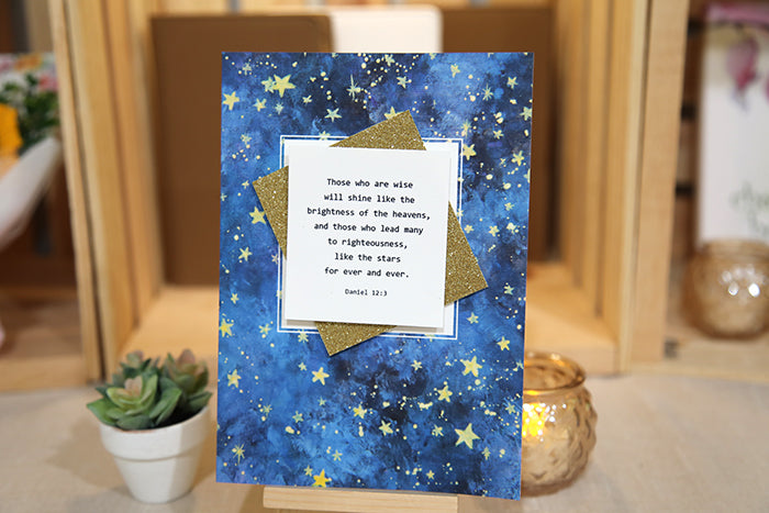 Shining Brightly Daniel 12:3 Handcrafted Card