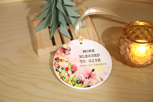 Blessed to Give: Cherry Blossom Ceramic Ornament