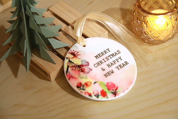 Blessed to Give: Cherry Blossom Ceramic Ornament