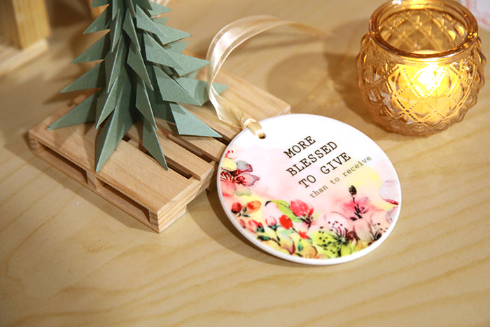 Blessed to Give: Cherry Blossom Ceramic Ornament