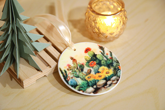 Enduring Strength Cactus Ceramic Ornament