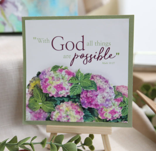 "With God, All Things Are Possible" 3D Handmade Card