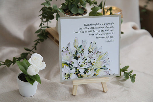 His Comforting Presence: Lily Bouquet Note Card